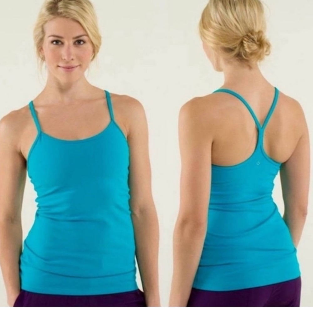 Lululemon Power Y Tank Blue EUC